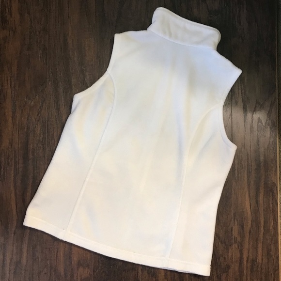 Columbia White Fleece Full Zip-Up Vest  Size Large - Picture 6 of 6